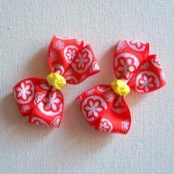 Mini Boutique Bow Pair - Orange, White, Yellow