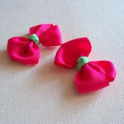 Mini Boutique Bow Pair - Shocking Pink, Mint Green